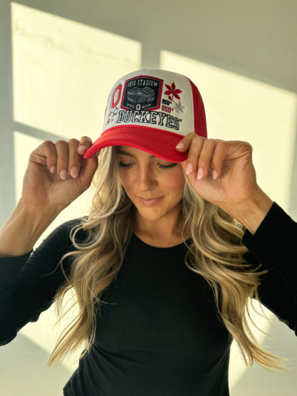 Ohio State Layer Patch Foam Trucker Hat